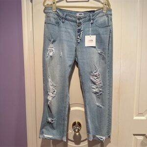 JBD Light Blue Distressed Women Jeans